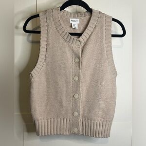 Song of Style Women’s Size M Beige Button-Up Sweater Vest
